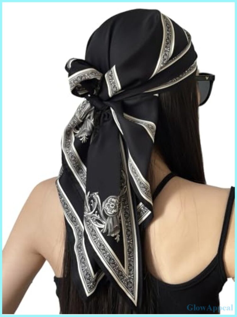 Triangular Satin Silk Head Scarf Multipurpose Hair Wrap Night Sleeping Scarf